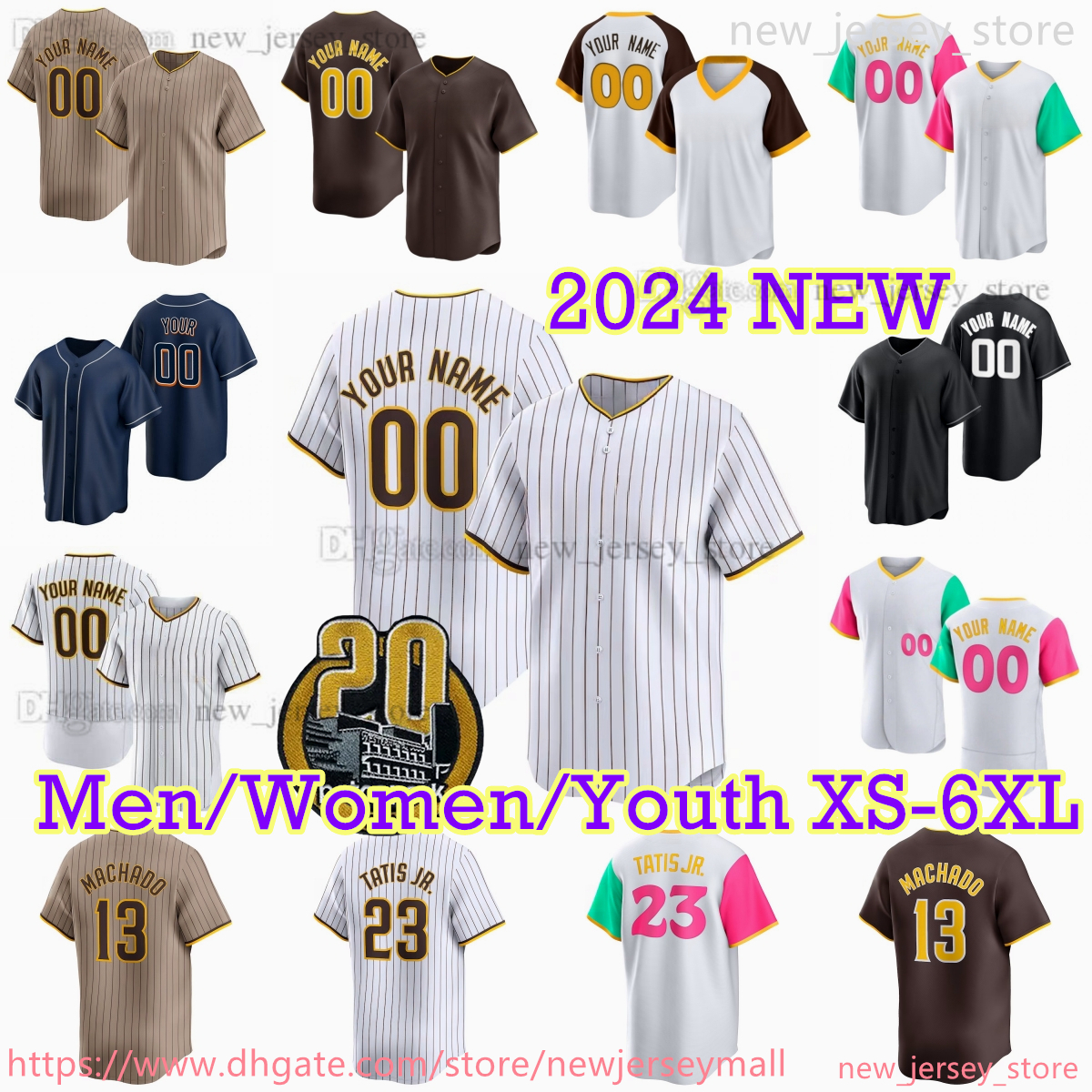 Custom XS-6XL 2024 City Connect Baseball Jersey 23 Fernando Tatis Jr. Xander Bogaerts Manny Machado H.S. Kim Jake Cronenworth Yu Darvish Tony Gwynn Stitched Jerseys