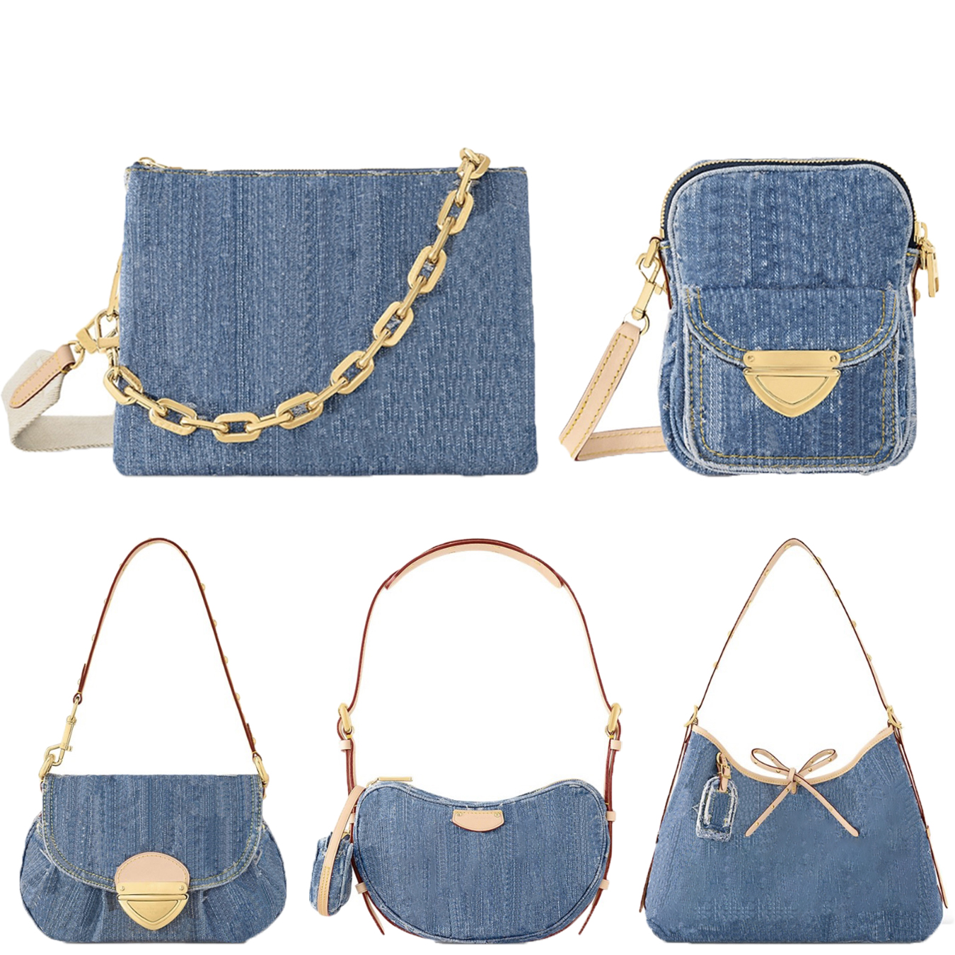Designer bag handbag tote Bag shoulder bag Fashion Gold Chain tote Handbag Coussin summer women bag underarm Crossbody bags Single handle package Denim style