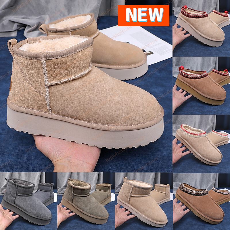 Designer snow boots women Tasman slippers platform Boot tazz slide Classic ultra mini slipper Shearling suede men shoes womens winter ankle booties size 35-44