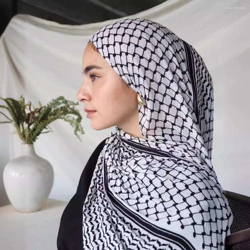 Keffiyeh Hijab: Chiffon Printed Muslim Headscarf For Palestine Ramadan