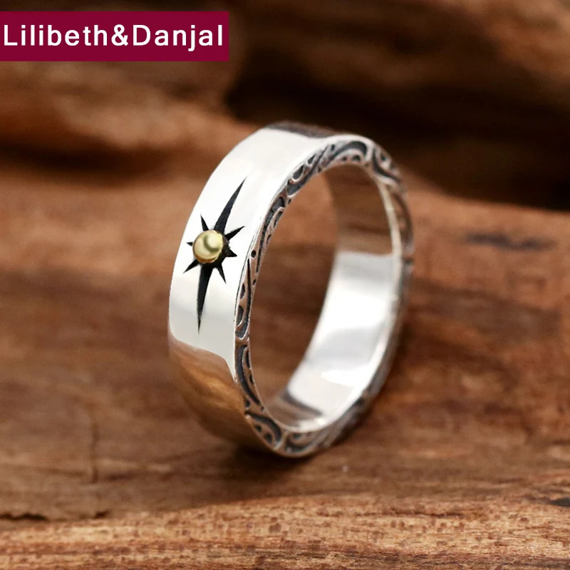 Initial Couple Ring 100% Real 925 Sterling Silver Fine Jewelry Men Women Sun Ray Engagement Ring Wedding Band Accessories R2 240530