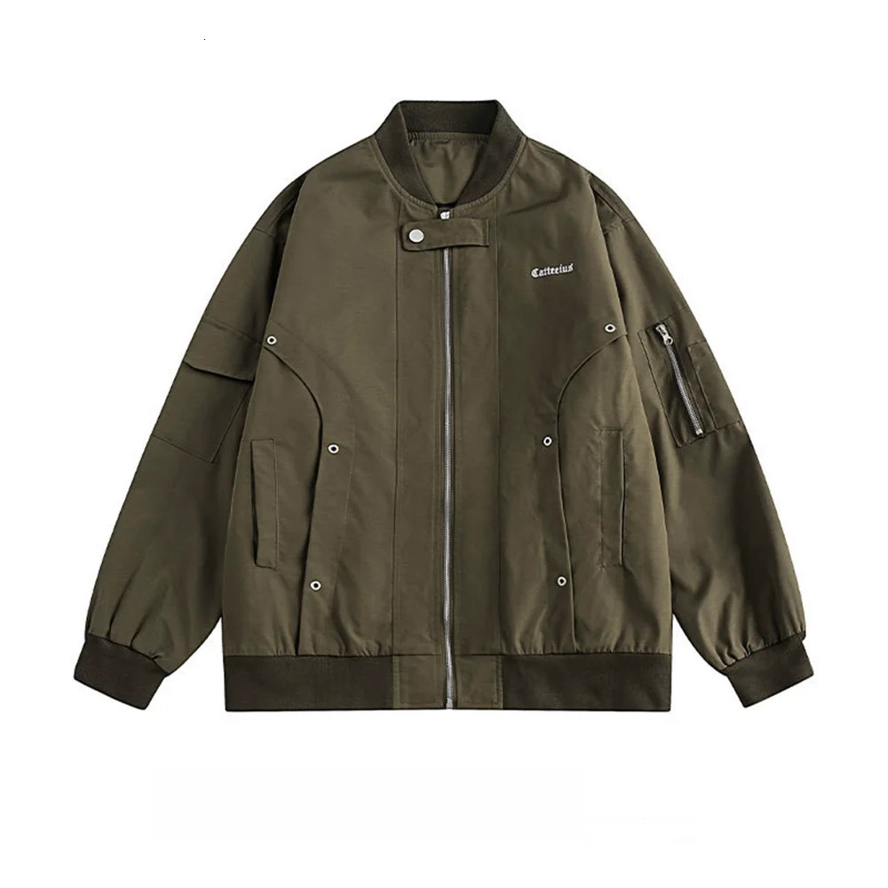 Mens Stylish Jacket with Pocket Decoration Perfect for Outdoor Travel and Baseball Loose-Fitting Skin-Friendly Fabric 240530