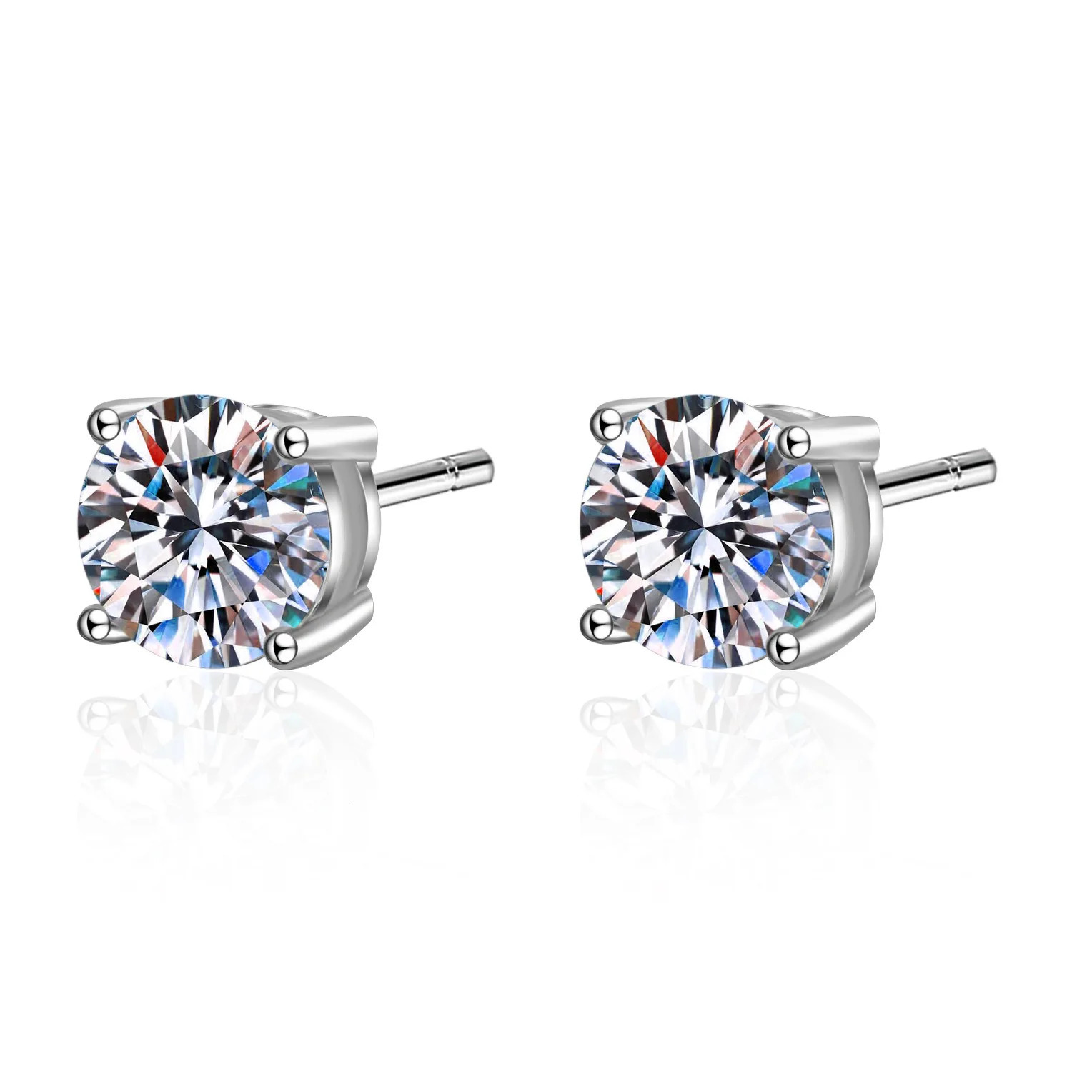 KNOBSPIN 2.0ct Earrings for Women Lab Grown Diamond Ear Studs 925 Sterling Silver Fine Jewelry Gift 240528