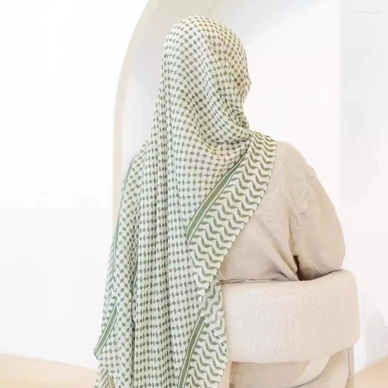 Keffiyeh Hijab: Chiffon Printed Muslim Headscarf For Palestine Ramadan
