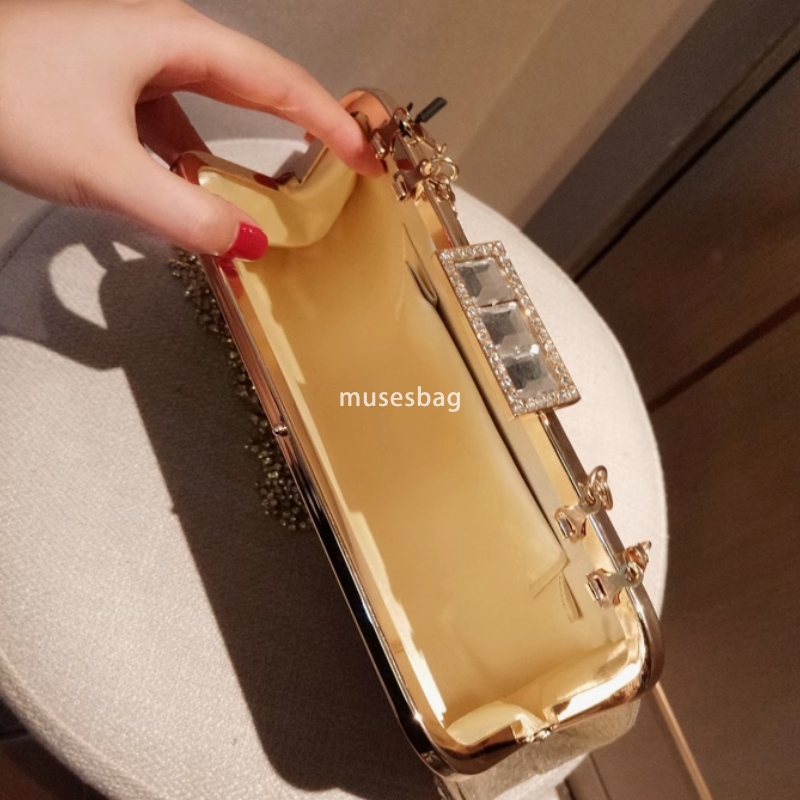 High quality women high-end socialite high-end banquet bag rhinestone tassel fashionable women handbag party classic and simple shoulder bag