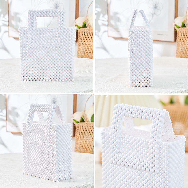 High quality dopamine PVC Barbie jelly bag fashionable and versatile woven vegetable basket dirt resistant and easy to wash summer women handbag
