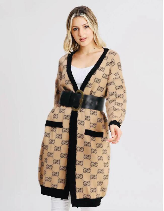 Women's sweaters Brand V-neck Luxury Designer Sweaters black crochet jumper Women Casual Open Stitch Cardigan Knit Coats