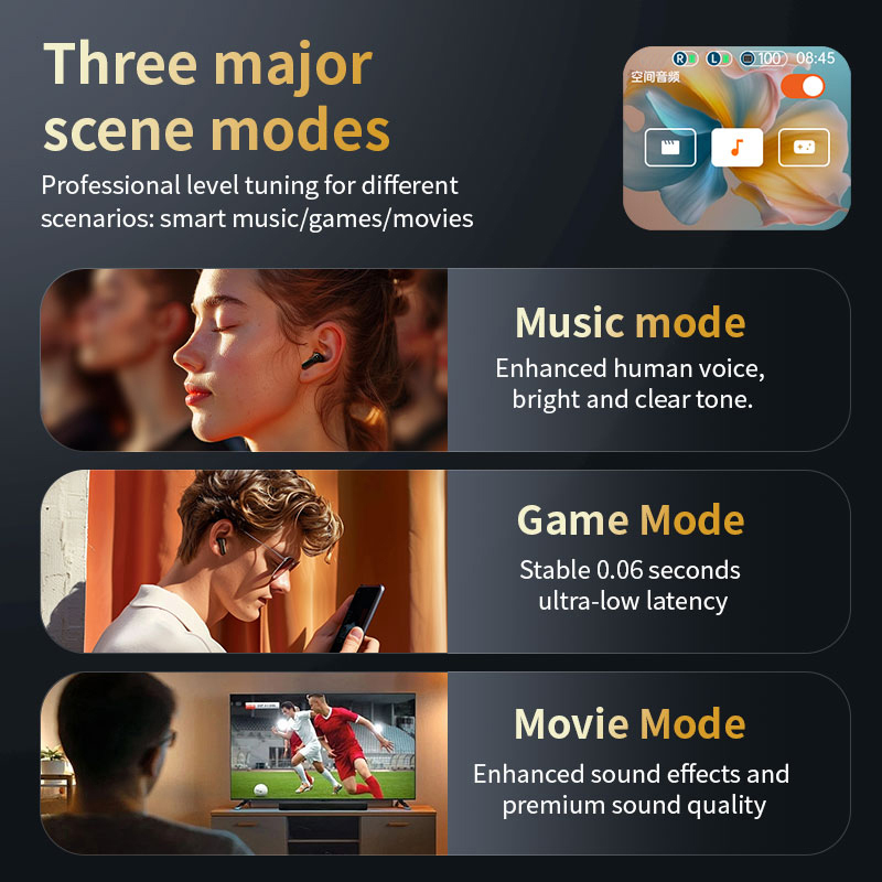 LX-10 Wireless Earphones LED Full Color Touch Smart Screen Digital Display Bluetooth Earbuds TWS ANC Active Noise Cancellation Sports Headset