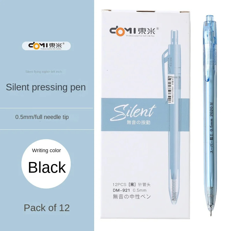 Wholesale 12Pcs/Box Dm-921 Celebrity Dwe74 Silent Gel Pen 0.5Mm Syringe Head Creative Simple Student Pens For Writing Stationery 240528