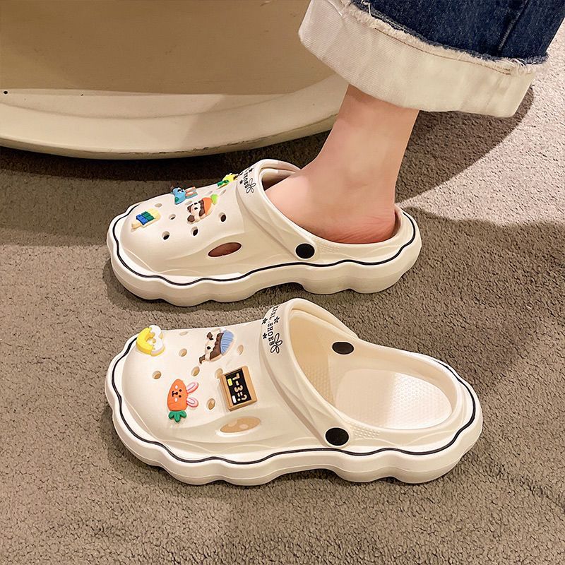 Thick Sole New Outwear Summer Comfortable Odor Resistant Anti slip Baotou Beach Sandals and Slippers EVA Womens Hole Shoes Free Shipping Lhshoe