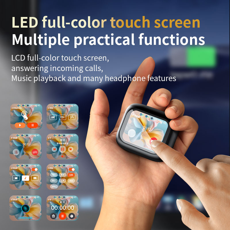 LX-10 Wireless Earphones LED Full Color Touch Smart Screen Digital Display Bluetooth Earbuds TWS ANC Active Noise Cancellation Sports Headset