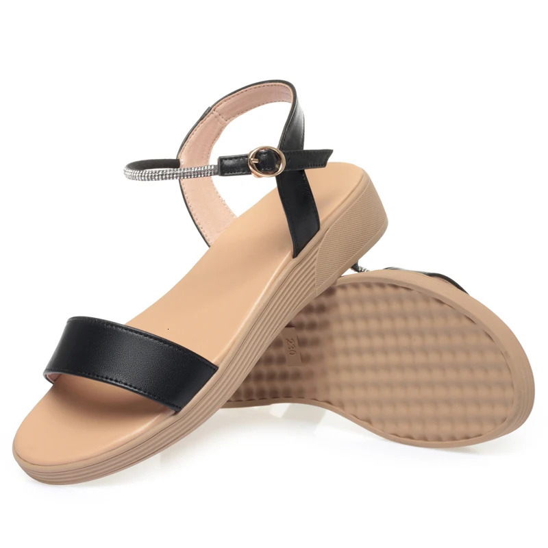 AIYUQI Womens Sandals Flat Summer Large Size Womens Sandals Open Toe Roman Sandals Women 240528