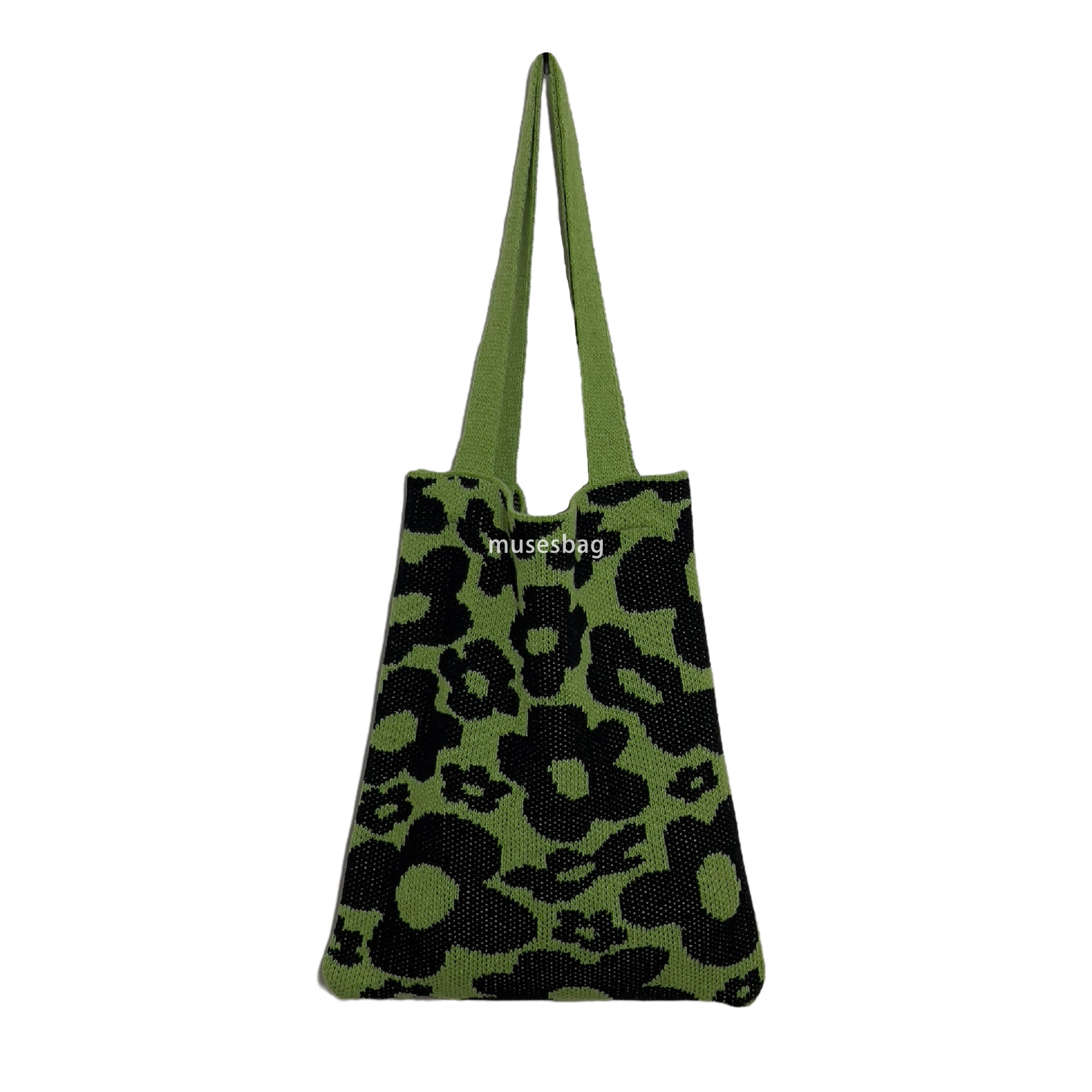 New Plush Knitted Flower Bag Knitted Bag Large Capacity Tote Bag Office Workers Students One Shoulder Bag Woolen Bag Trendy Women Bag