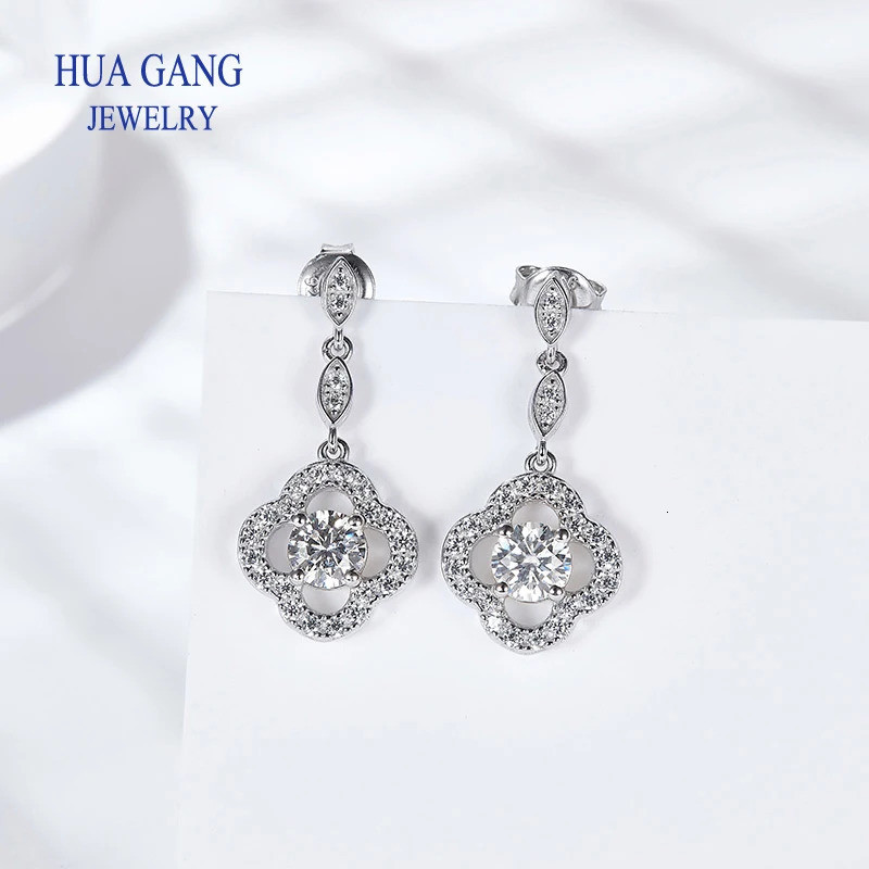 0.5ct Dangling Earring For Women Labs Diamond Eardrop S925 Sterling Silver Jewelry Girl Valentines Day Gift Wedding 240528