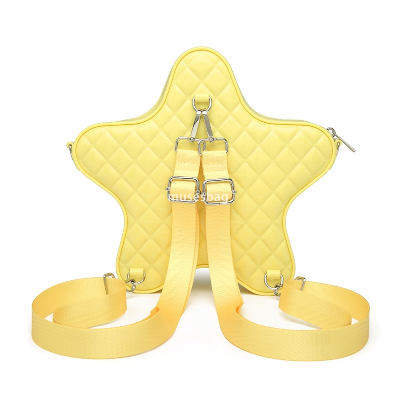 High quality new niche design fashionable jelly bag PVC five pointed star crossbody women diamond grid bag star commuting to work and school shoulder 