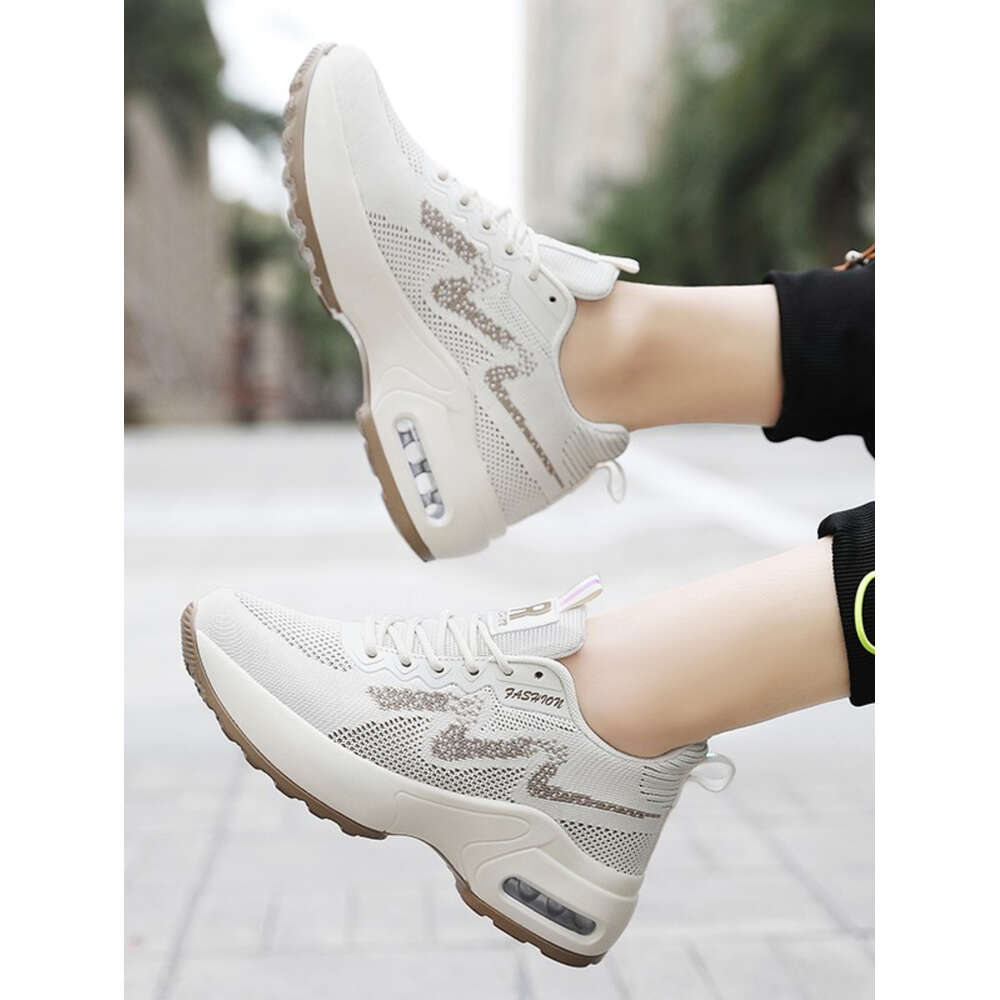 Four Seasons Breathable Sports Running Women Flying Weave High Elasticity Casual Sneakers Ladies Non-slip Jogging Shoes