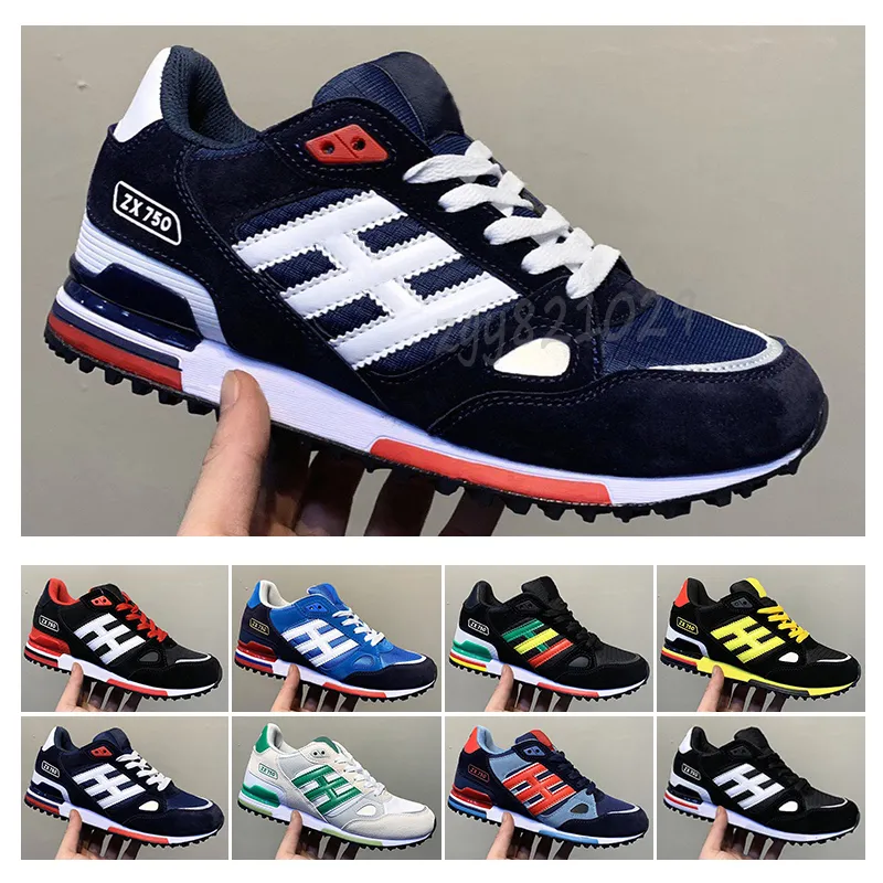 Originals ZX750 Running Shoes Athletic Designer Sneakers zx 750 Mens Womens White Red Blue Breathable Outdoor Sports Size 36-45