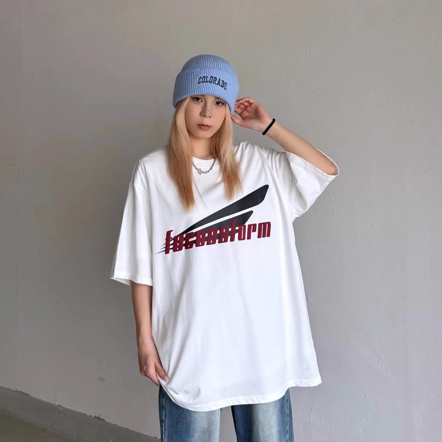 Fashionable American Casual Letter Printed Short-sleeved T-shirt Xia Xin Y2K Niche Retro Ins Versatile Half-sleeved Top 240530