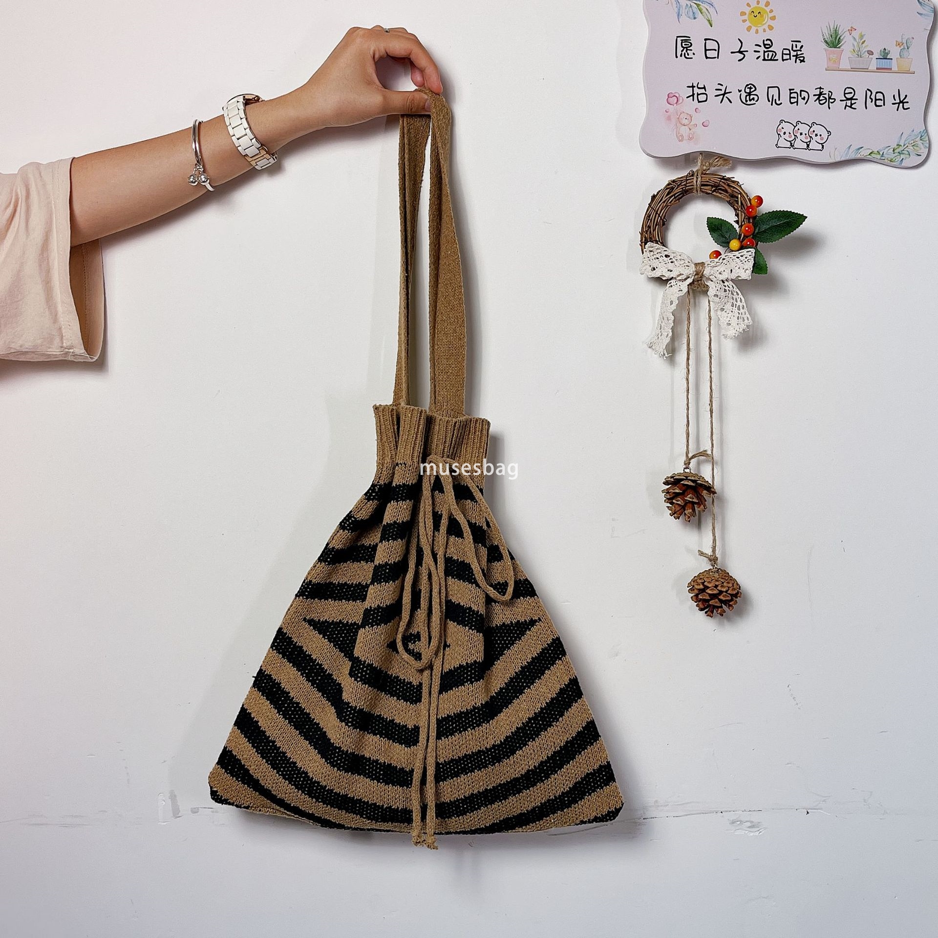 New Vintage Bag Single Shoulder Bag Minimalist Knitted Bag Fashionable Tote Bag Commuting Large Capacity Underarm Bag Women Bag Handbag Trend