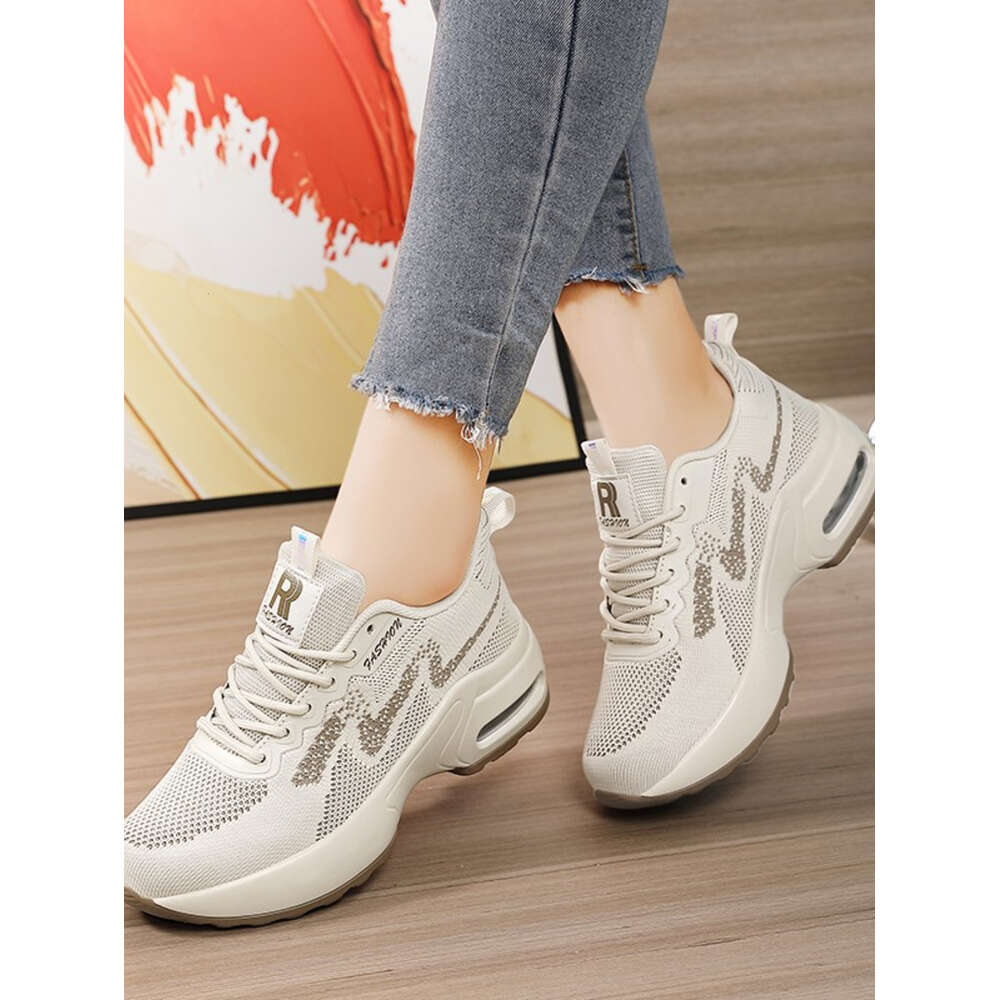 Four Seasons Breathable Sports Running Women Flying Weave High Elasticity Casual Sneakers Ladies Non-slip Jogging Shoes