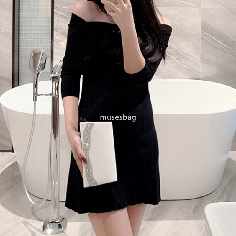 Designer Women's High Quality Fashion Diamond Embedding PU Temperament Evening Bag High end Party Evening Dress Versatile High end Chain Diagonal