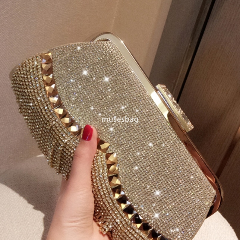High quality women high-end socialite high-end banquet bag rhinestone tassel fashionable women handbag party classic and simple shoulder bag