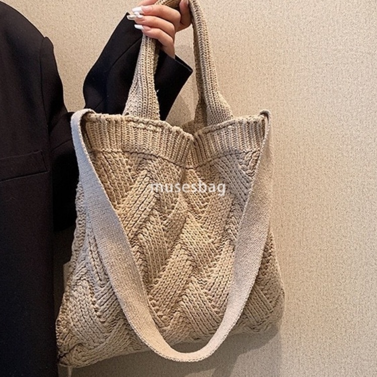 High quality niche design new knitted bag woven bag shoulder bag large capacity tote bag bohemian style crossbody bag women's bag