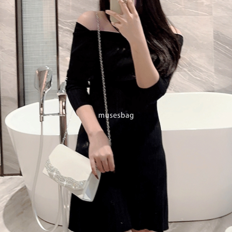 Designer Women's High Quality Fashion Diamond Embedding PU Temperament Evening Bag High end Party Evening Dress Versatile High end Chain Diagonal
