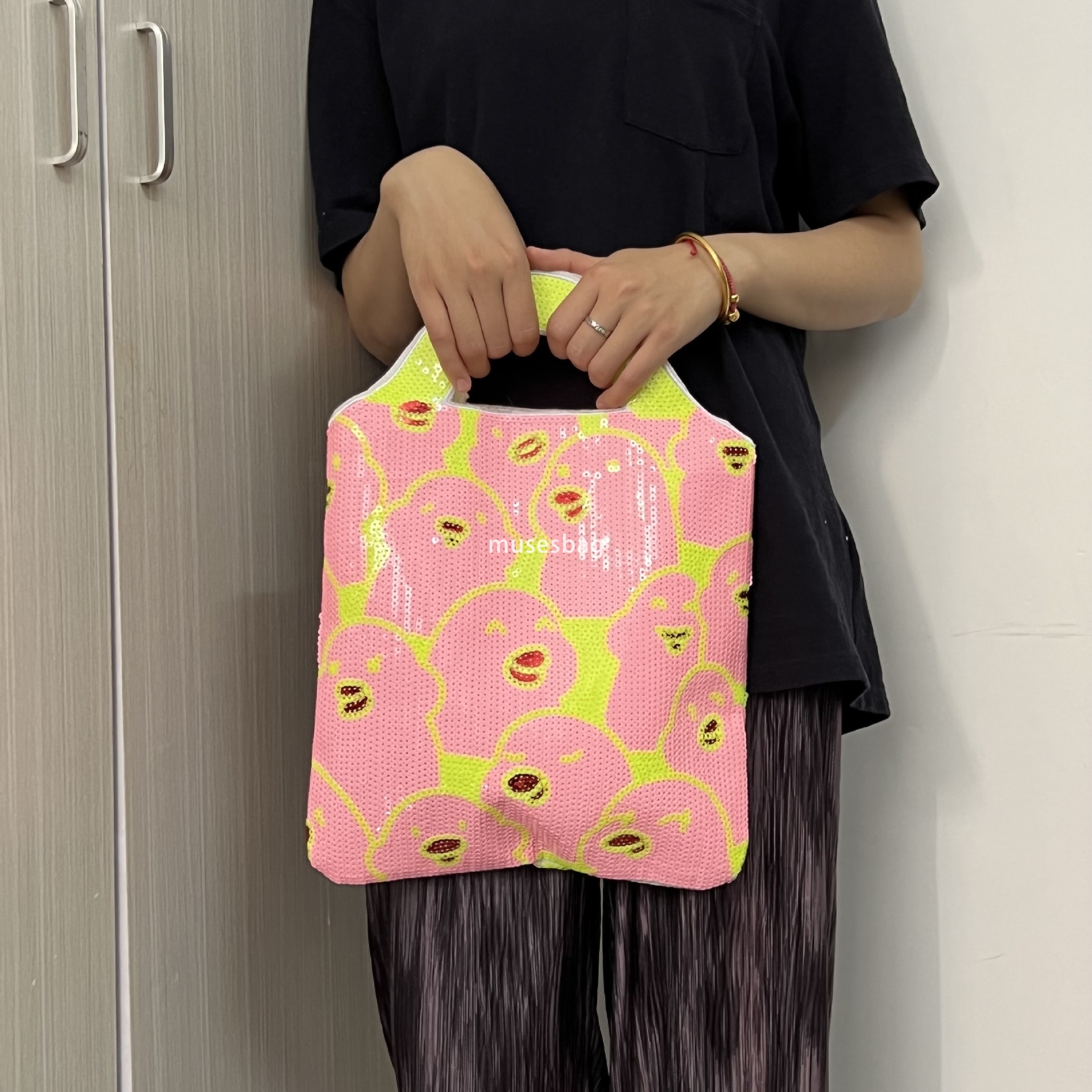 New Instagram Korean Fashion Bag Handbag Beaded Bag Embroidered Bag Large Capacity Tote Bag Commuting Working Student Party Essential Bag