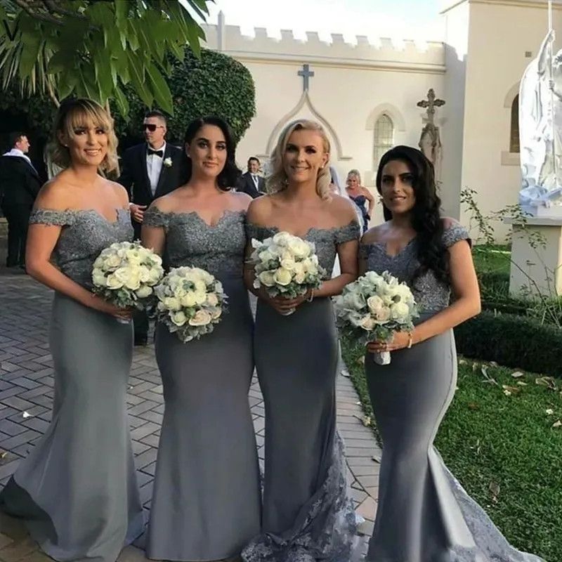 White Bridesmaid Dresses Chiffon Off Shoulder Lace Applique Floor Length Maid of Honor Evening Gowns Wedding Party Dress Custom made 2024