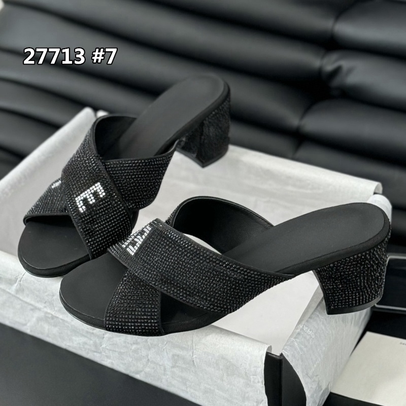 Top Fashion sandal slipper full stones letter design crystal flat 4.5cm hell lady office shoes size 35-40