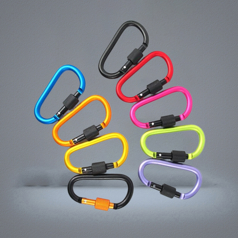 8cm Aluminum Alloy Carabiner DRing Key Chain Clip Multicolor Camping Keyring Snap Hook Outdoor Travel Kit Quickdraws DLH056