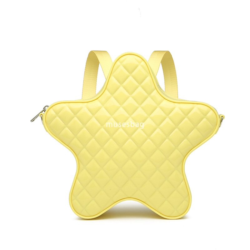 High quality new niche design fashionable jelly bag PVC five pointed star crossbody women diamond grid bag star commuting to work and school shoulder 