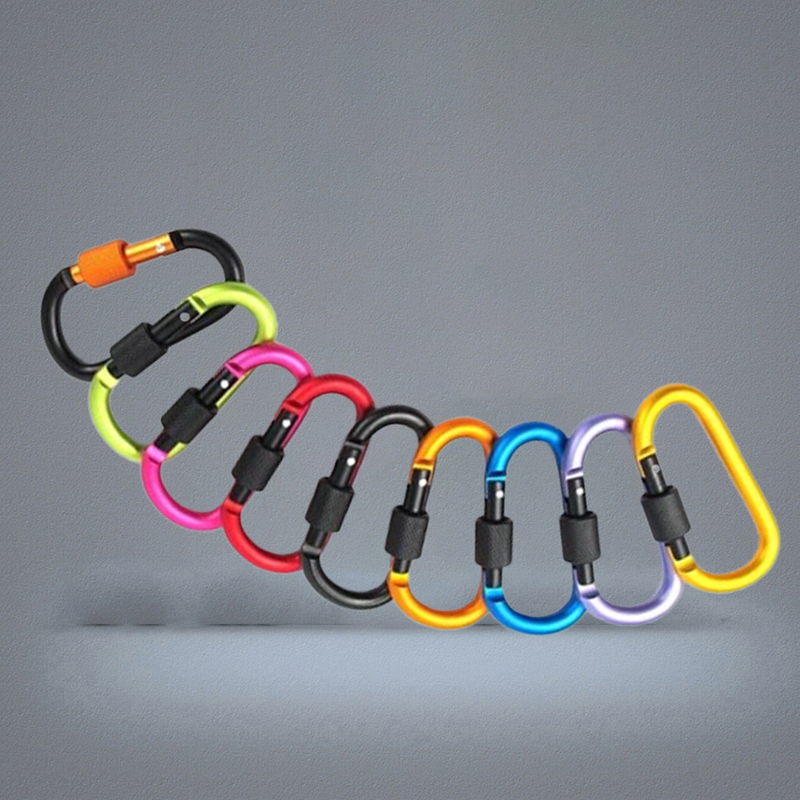 8cm Aluminum Alloy Carabiner DRing Key Chain Clip Multicolor Camping Keyring Snap Hook Outdoor Travel Kit Quickdraws DLH056