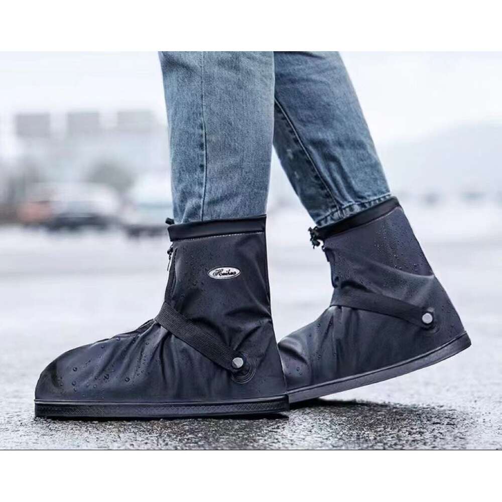 Fashionable thickened zipper waterproof cover, rainproof outdoor shoe cover