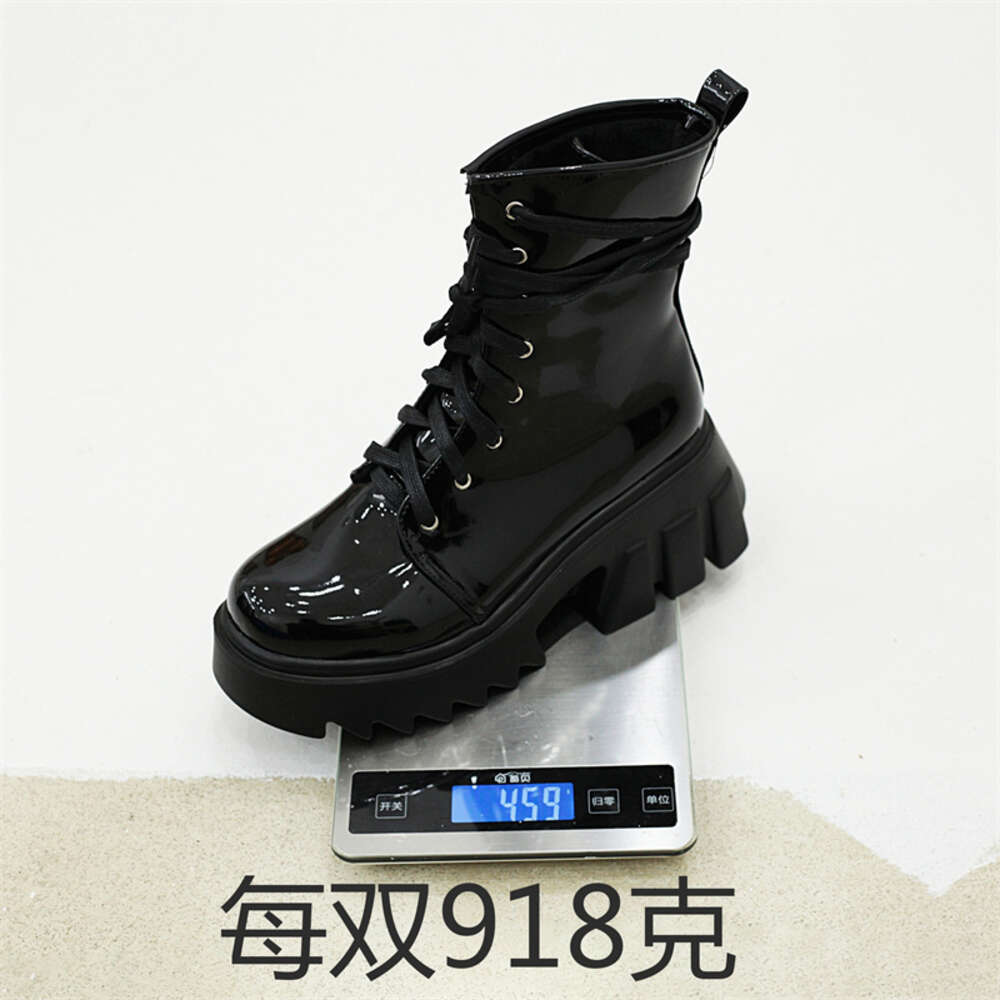 YMECHIC Yellow Lace-Up Patent Leather Combat Boots For Women Thick Bottom Platform Wedge Heels Shoes Ladies Autumn Winter 2022