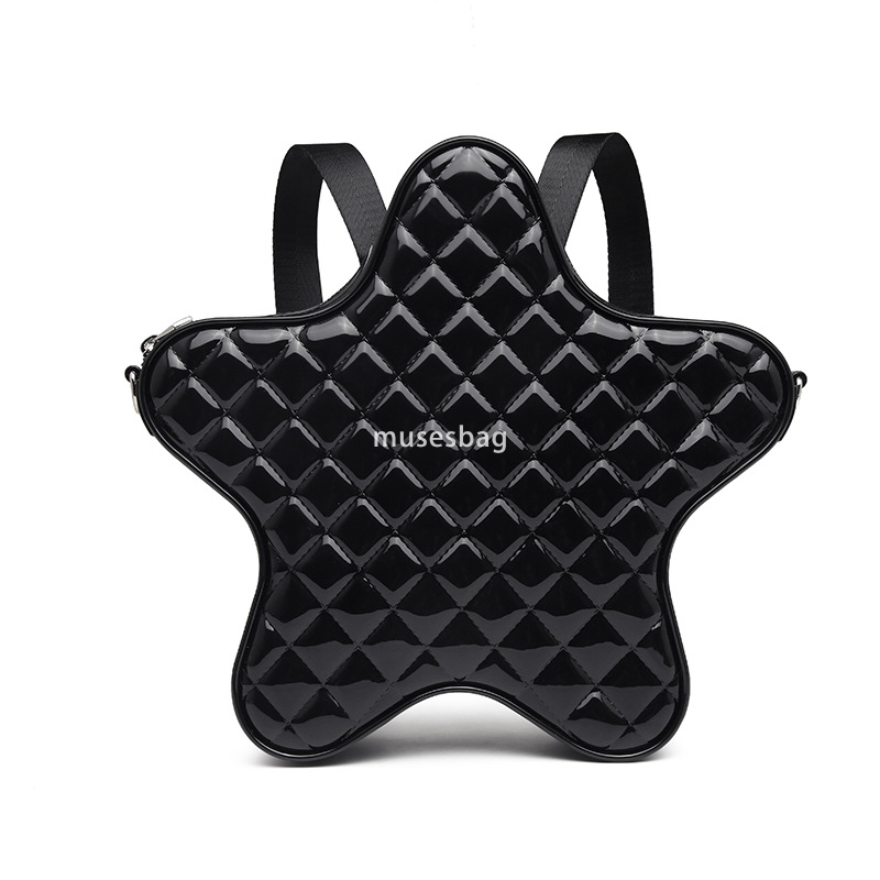 High quality new niche design fashionable jelly bag PVC five pointed star crossbody women diamond grid bag star commuting to work and school shoulder 