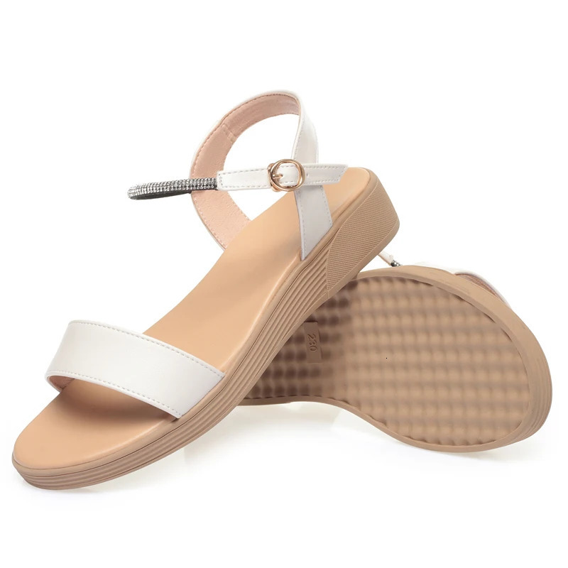 AIYUQI Womens Sandals Flat Summer Large Size Womens Sandals Open Toe Roman Sandals Women 240528