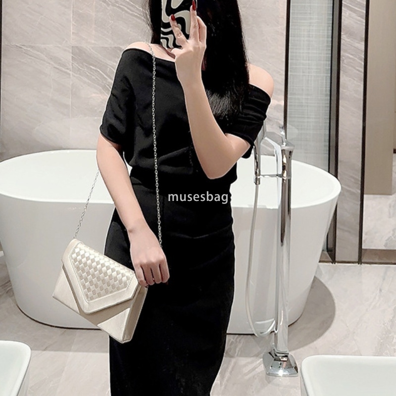 Designer Women's High Quality Women's Leather Dinner Bag Celebrity Style Diamond Plaid Flap Handheld Simple Dress Bag Banquet Handbag
