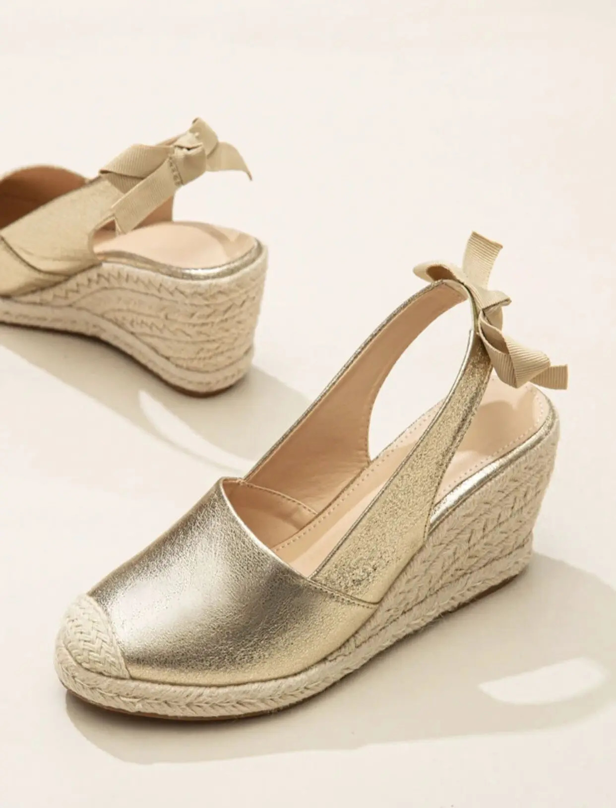 Wedges Sandals For Women Closed Toe Bandage Espadrille Stylish Shoes TDL-J26GD 240528