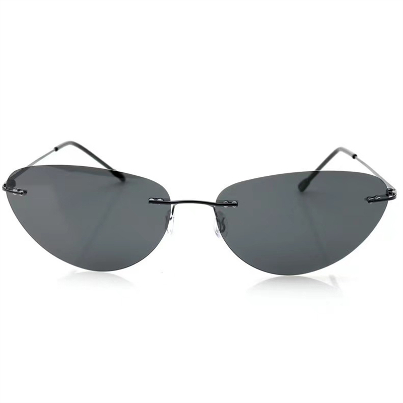 Rimless Polarized Sunglasses Men new Fashion Cool The Matrix Neo Style women Cat Eye Ultralight Driving Fishing shades y2k steampun oculos Photochromi