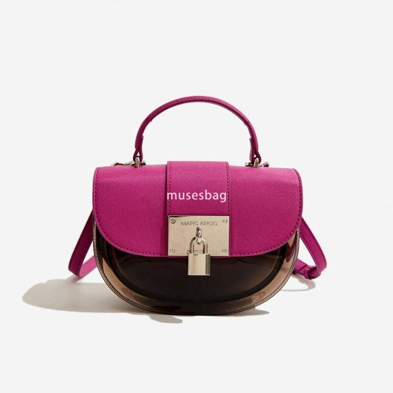 New Fashionable Jelly Bag with Lid Style Colored and Durable Crossbody Bag Women Small Bag Women Half Round Shoulder Bag