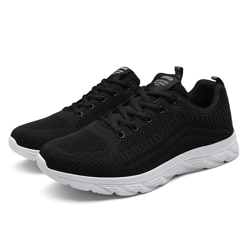 Lace Up Trendy Knit Mens Sneakers Casual Athletic Running Walking Gym Sports Outdoor Male Women Breathable Shoes