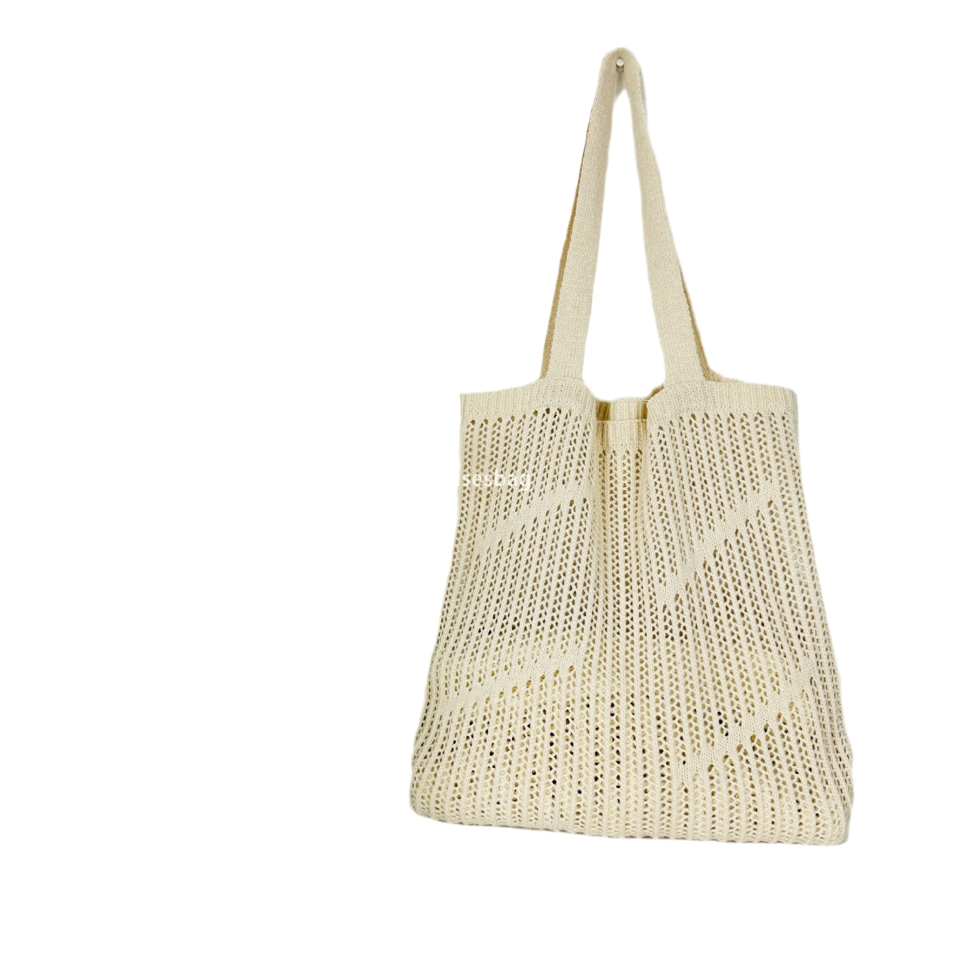 New minimalist and stylish portable bag knitted bag hollowed out bag single shoulder bag large capacity tote bag beach bag women's bag trend