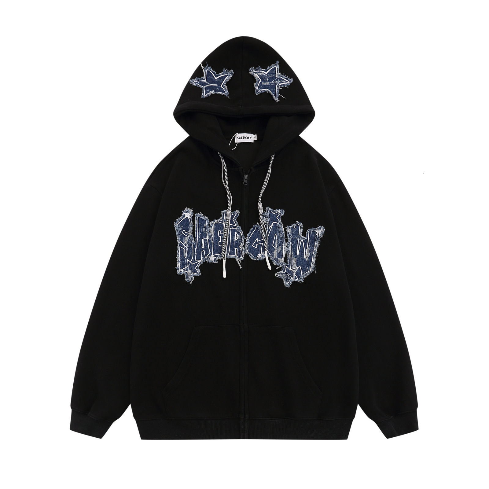 Womens Hoodies Sweatshirts Raspberry color sweet and spicy oversize letter hooded sweater men and women spring and autumn couple cardigan loose jacket