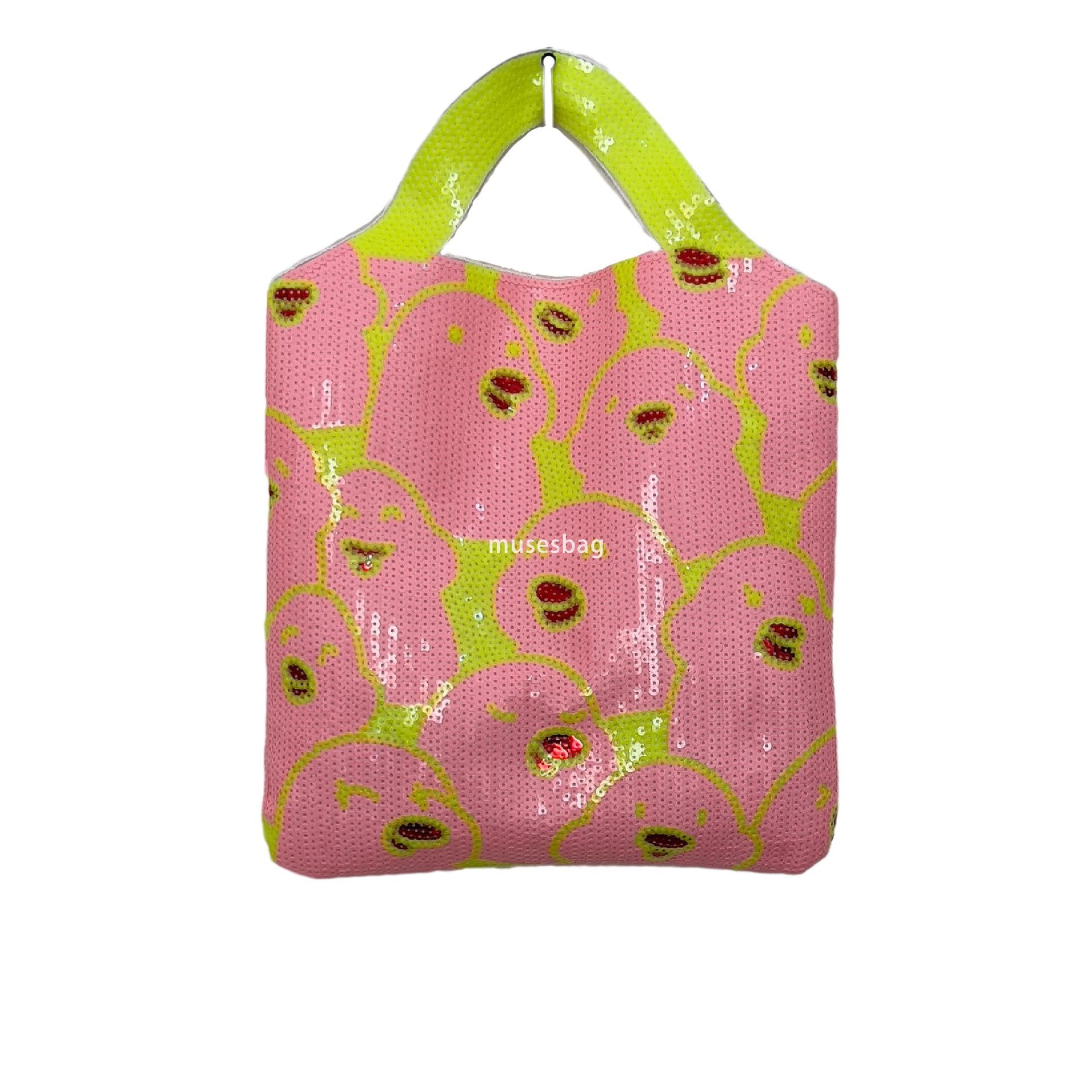 New Instagram Korean Fashion Bag Handbag Beaded Bag Embroidered Bag Large Capacity Tote Bag Commuting Working Student Party Essential Bag