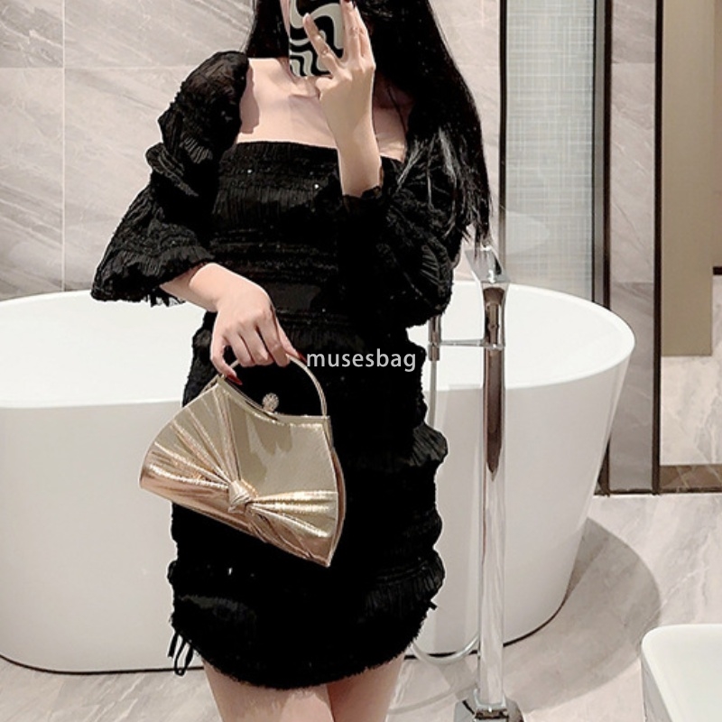 High quality women fashionable high-end banquet bag celebrity pleated handbag casual and practical party banquet high-end single shoulder diagonal cro