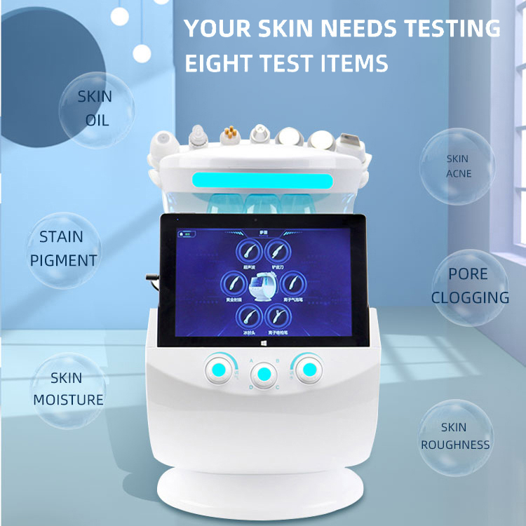 Advanced 7 in 1 Beauty Dermabrasion Cleaning Lifting Skin Problem Analysis Wrinkle Reduction Elasticity Improve Blackhead Remove Apparatus