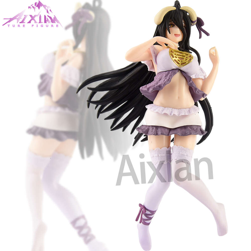 Aixlan 19cm Overlord Anime Albedo PVC Action Figure Sexy Girl Ainz Ooal Gown Figurine Collectible Model Toys Kid Gift Anime Manga