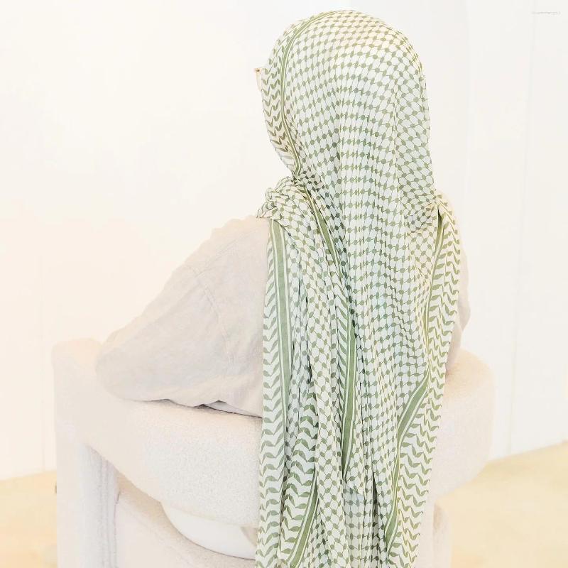 Keffiyeh Hijab: Chiffon Printed Muslim Headscarf For Palestine Ramadan